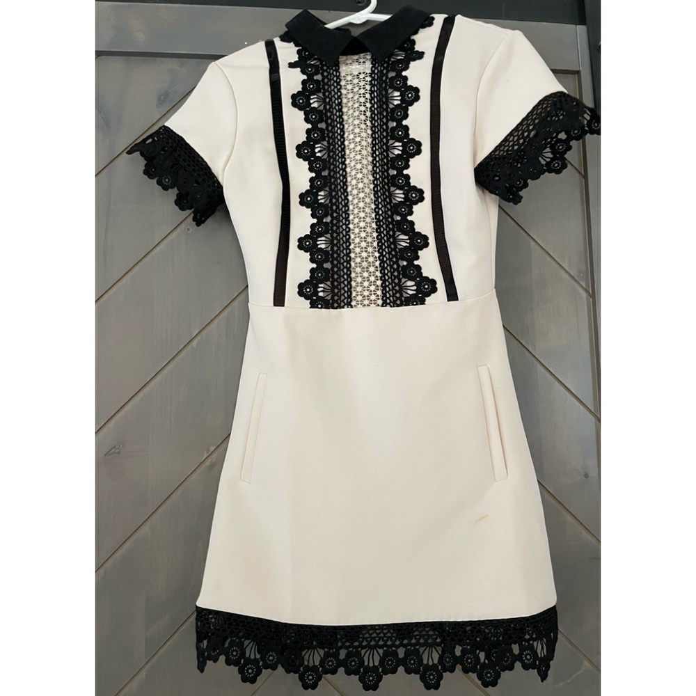 Self Portrait cream and lace dress